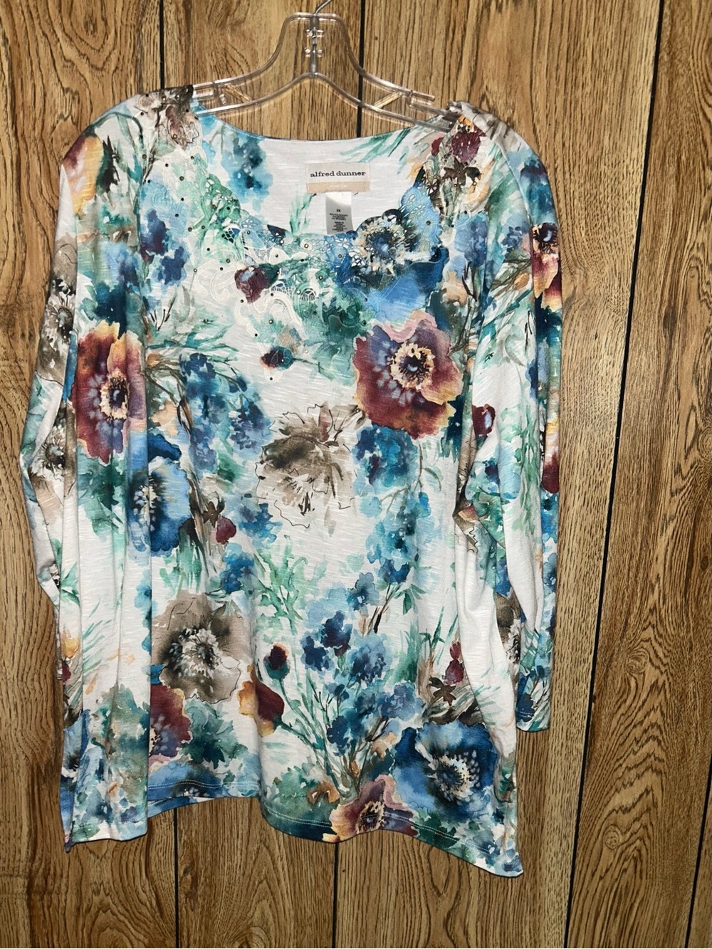 Alfred Dunner Floral Long Sleeve Top β Size 1X